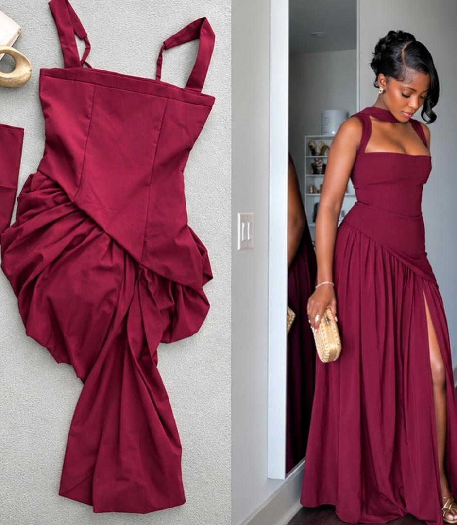 Asymmetric Corset Gown