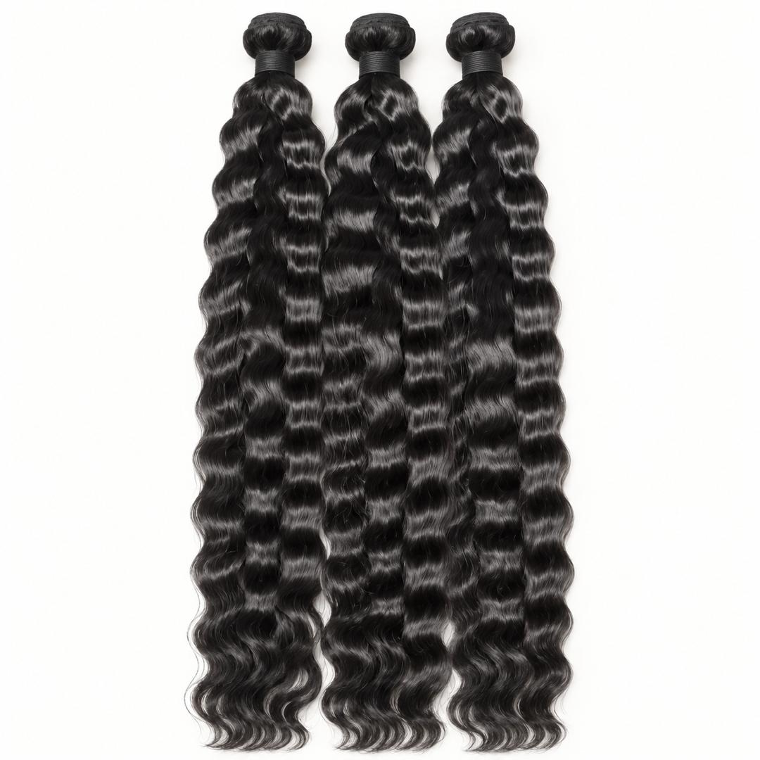 Black Deep Wave Hair Bundles 3 Pack