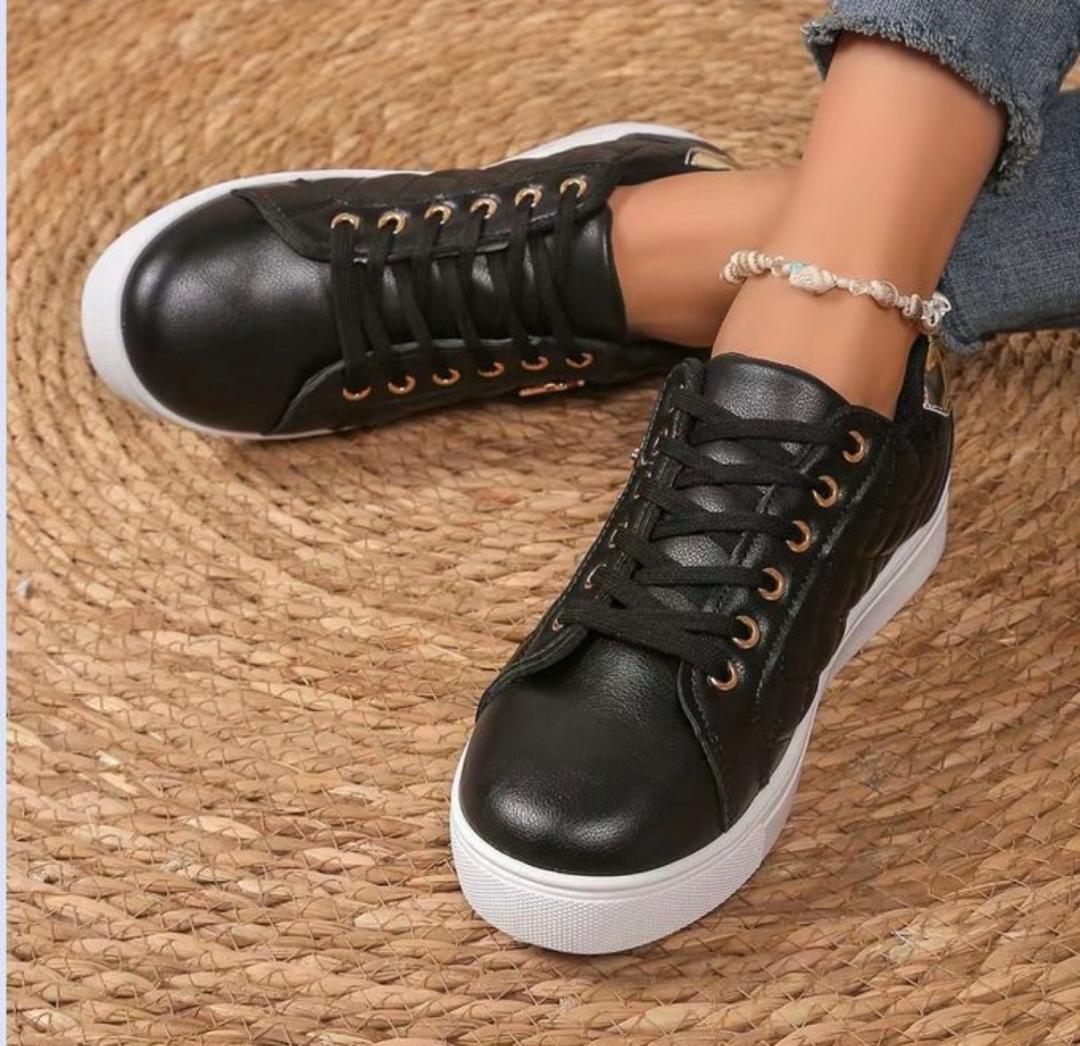 Black and White Low Top Sneakers