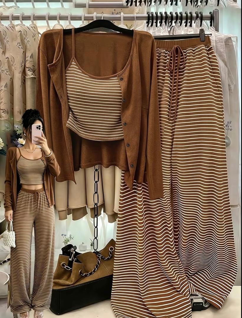 Striped Three Piece Lounge Set