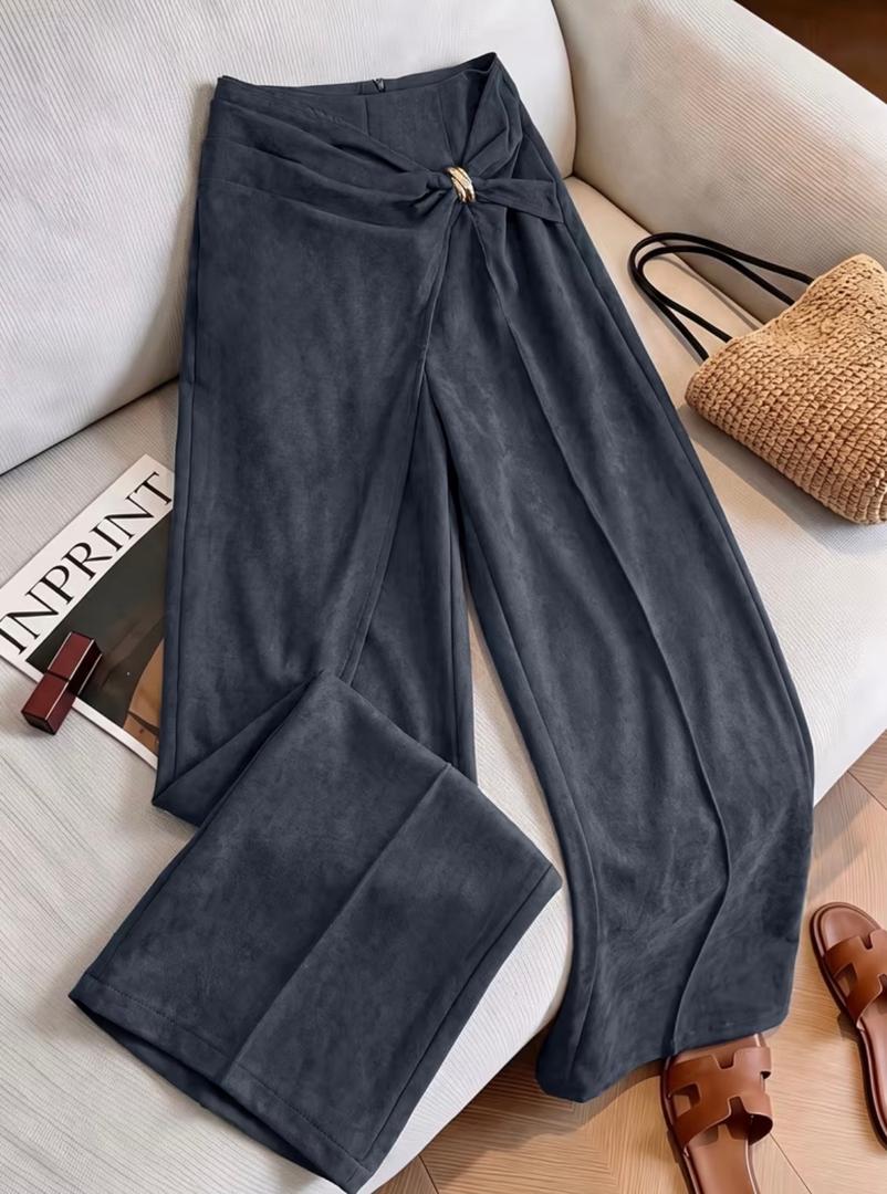 Twist Waist Wide Leg Pants