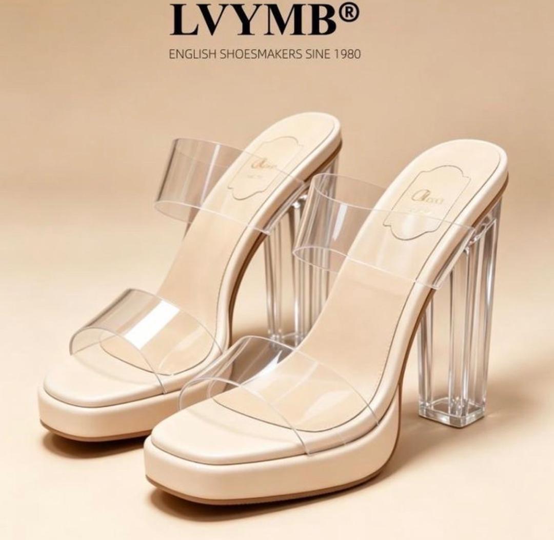 Clear Platform Block Heels
