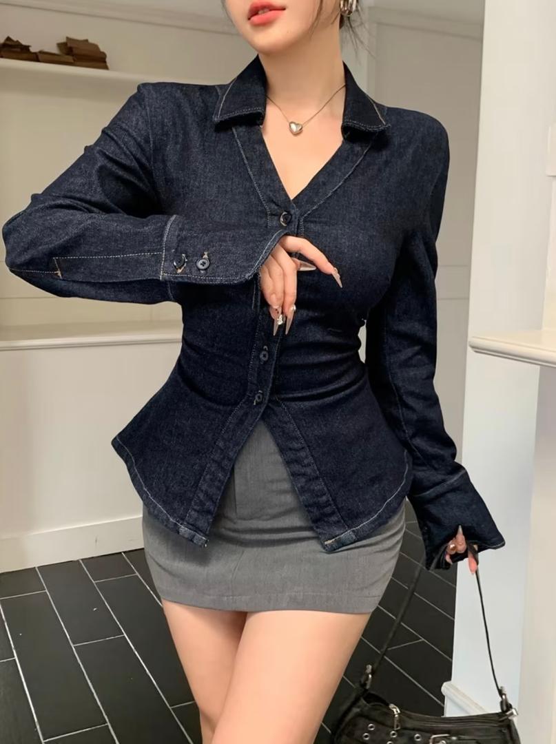 Dark Denim Sculpted Blazer