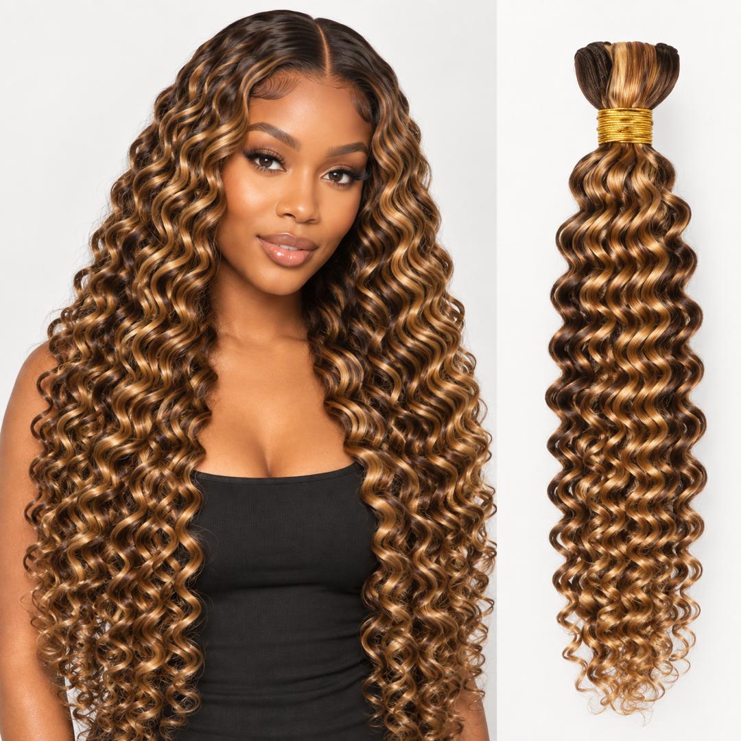 Honey Brown Deep Wave Hair Bundle