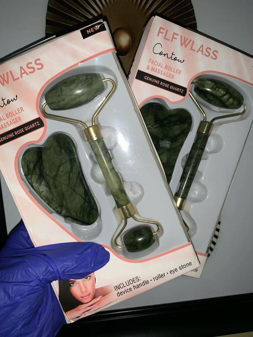 Jade Facial Roller and Gua Sha Set