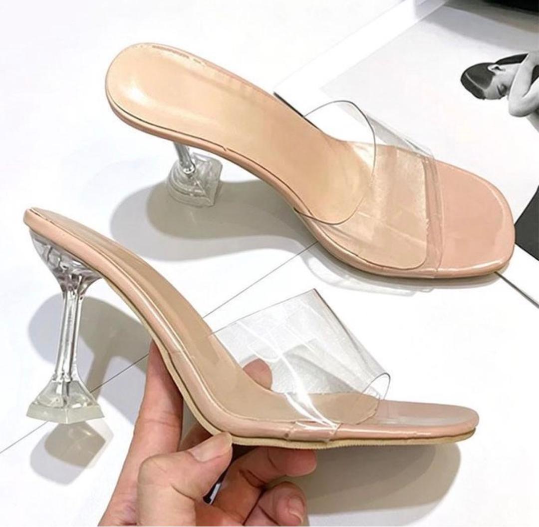 Nude Clear Kitten Heels