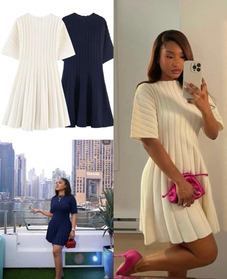 Pleated Short Dress