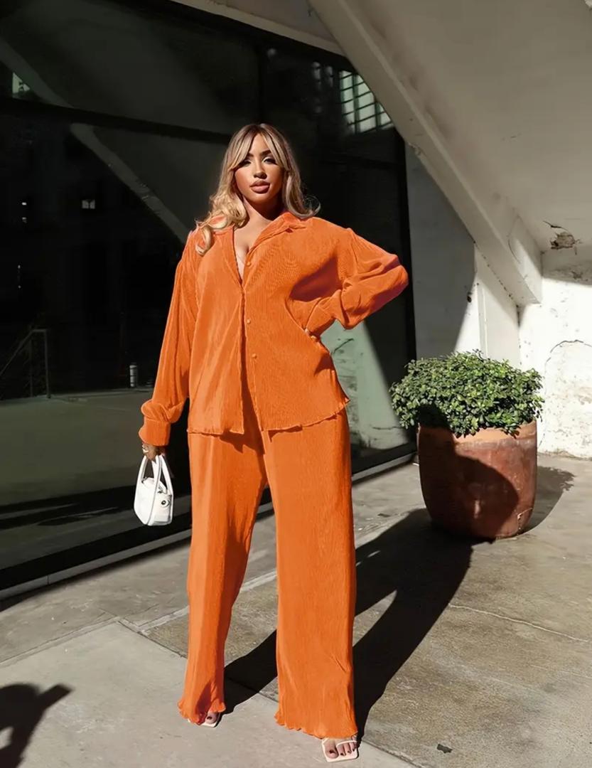 Ladies Two-Piece Top and Pant Set