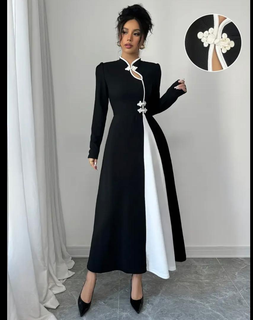 Women’s High-Neck Button Dress
