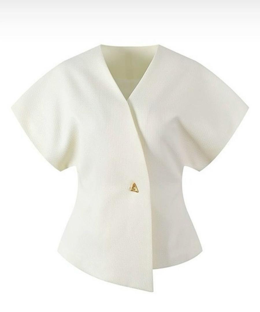 Women's Asymmetrical Button-Front Top