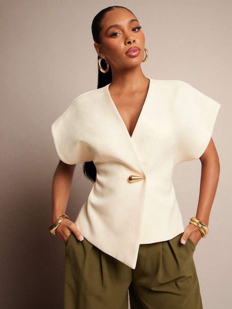 Women's Asymmetrical Button-Front Top