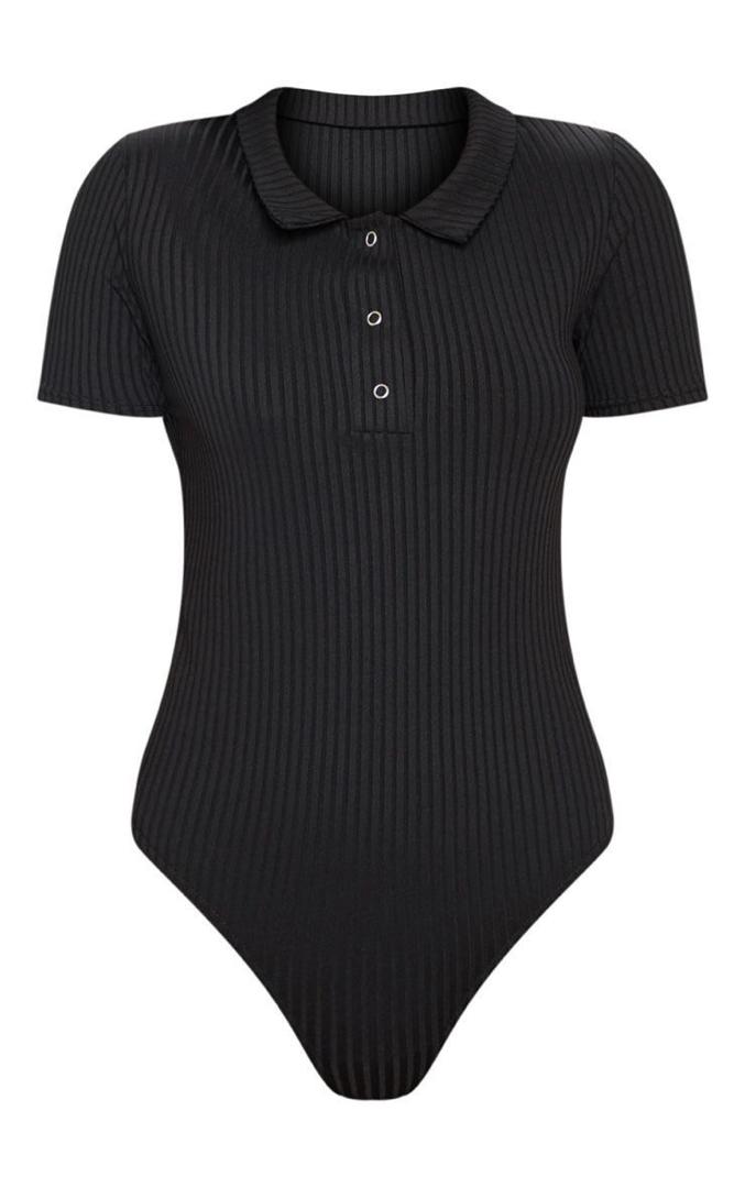 Women's Band Collar Ribbed Bodysuits