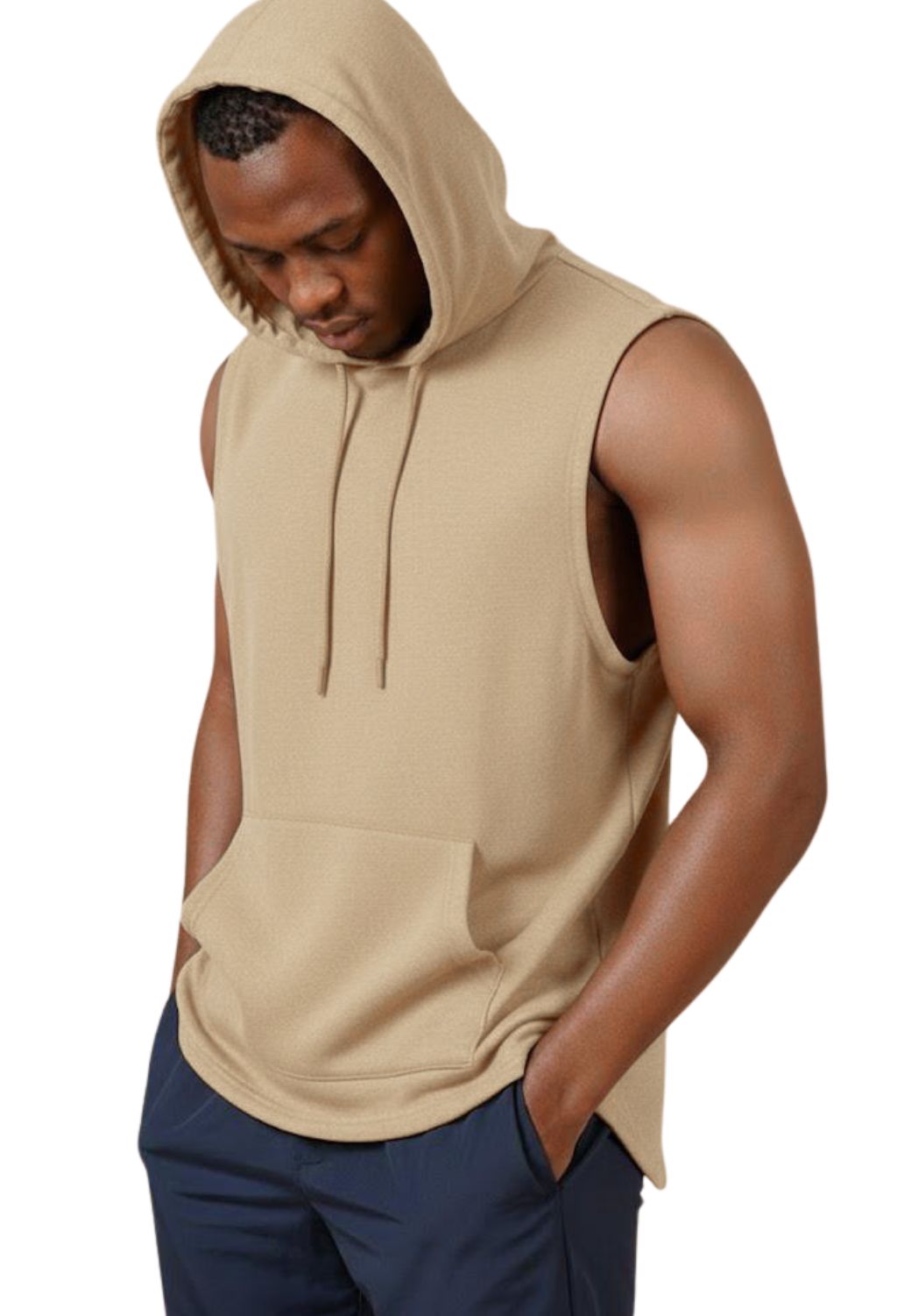 Men's Sleeveless Cotton Hoodie