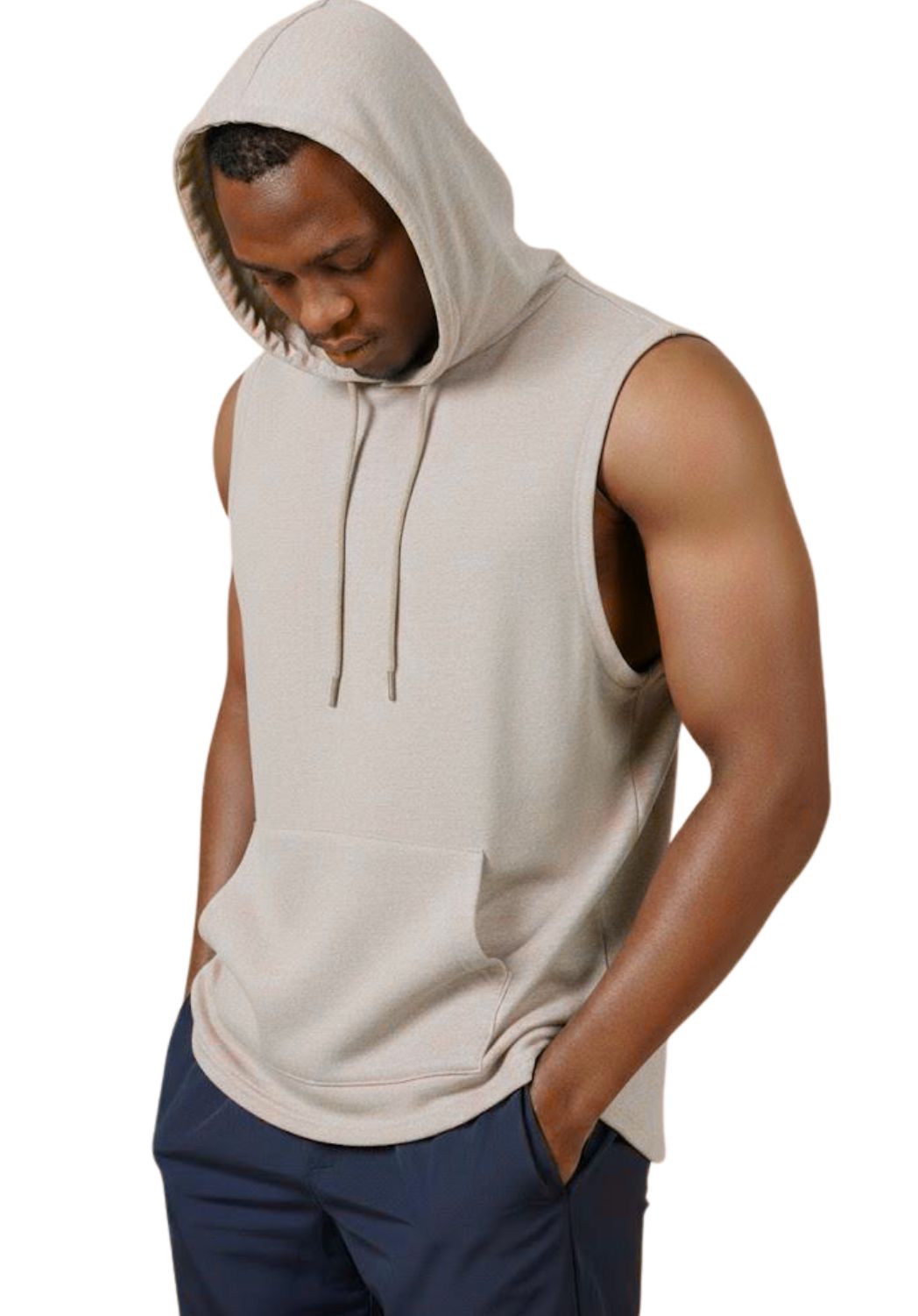 Men's Sleeveless Cotton Hoodie