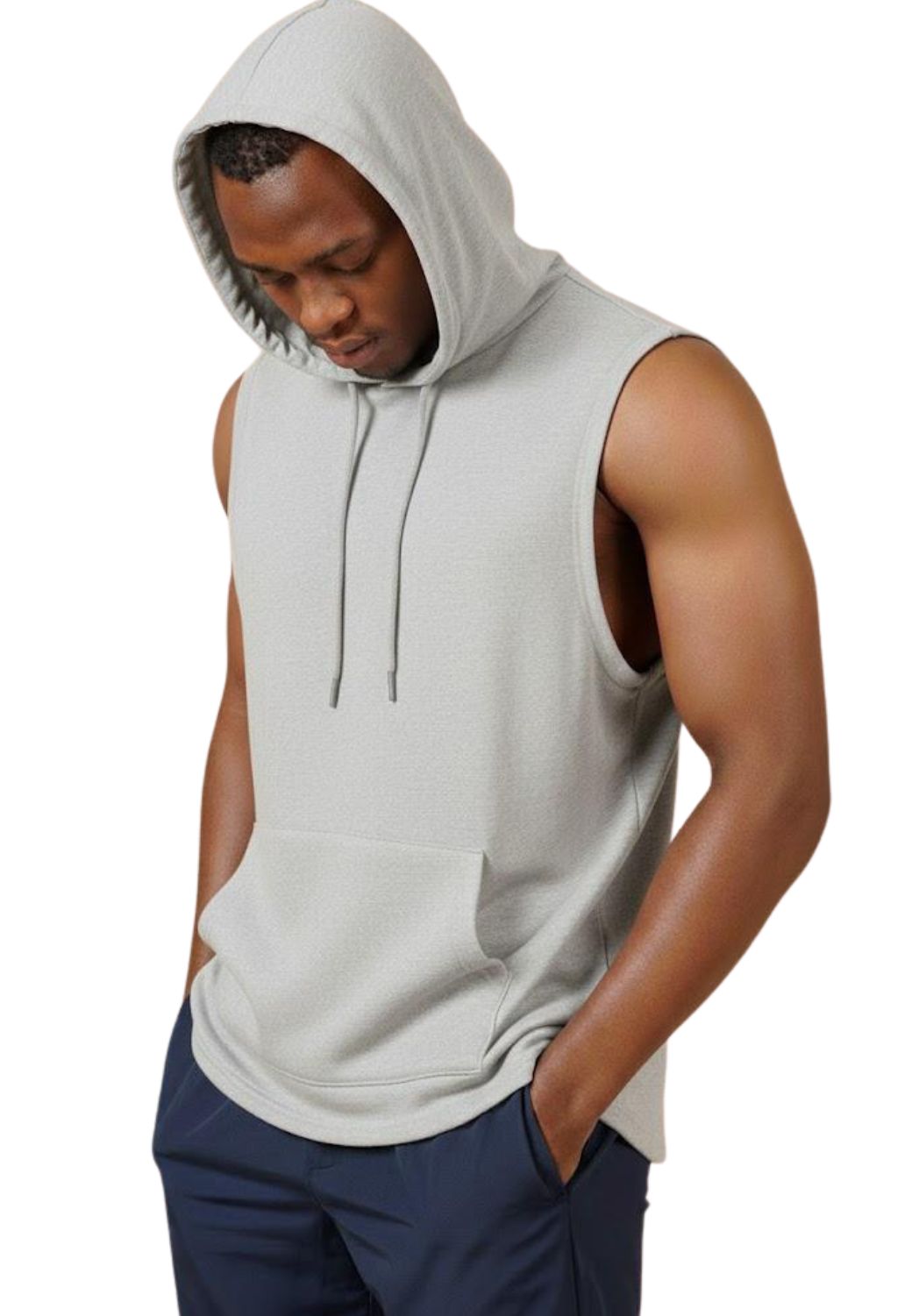 Men's Sleeveless Cotton Hoodie