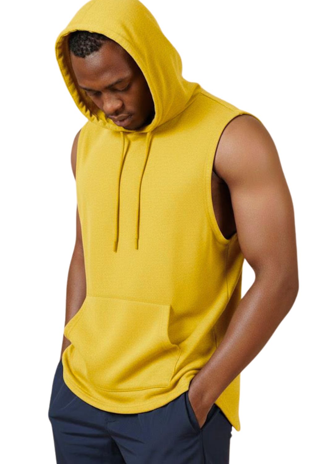 Men's Sleeveless Cotton Hoodie