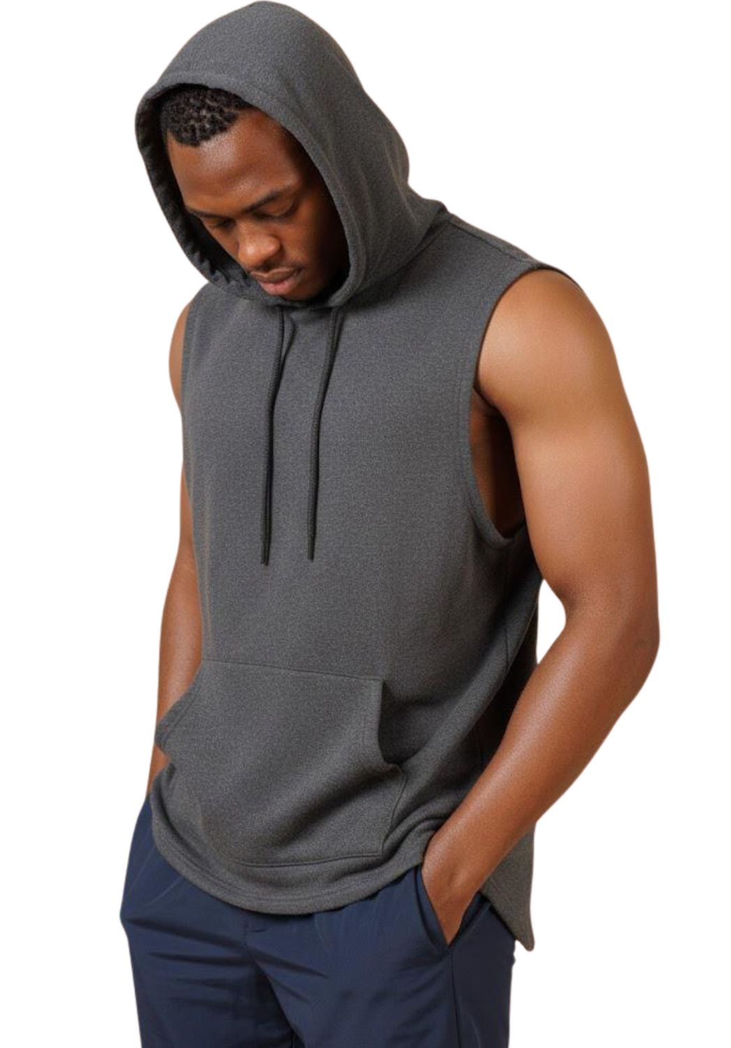 Men's Sleeveless Cotton Hoodie