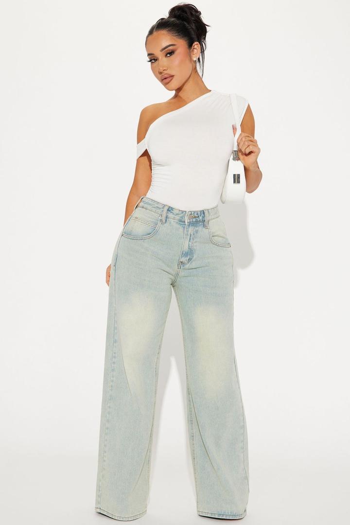 Wide-Leg Denim Jeans