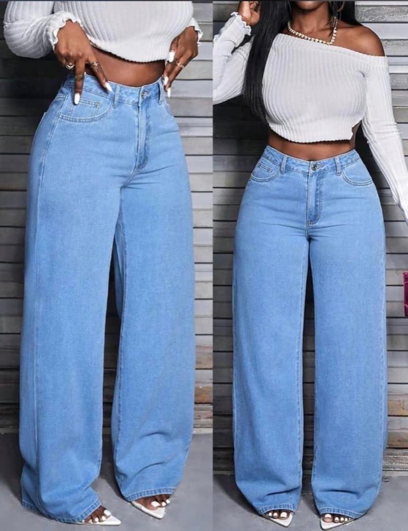 Wide-Leg Denim Jeans