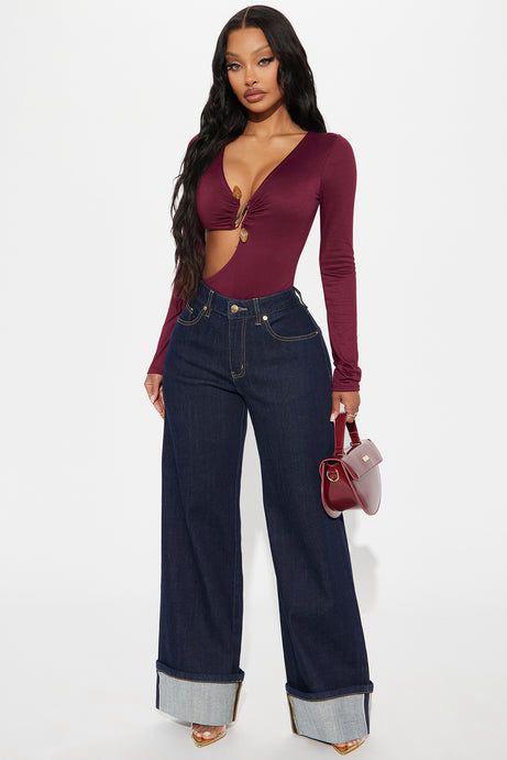 Wide-Leg Denim Jeans