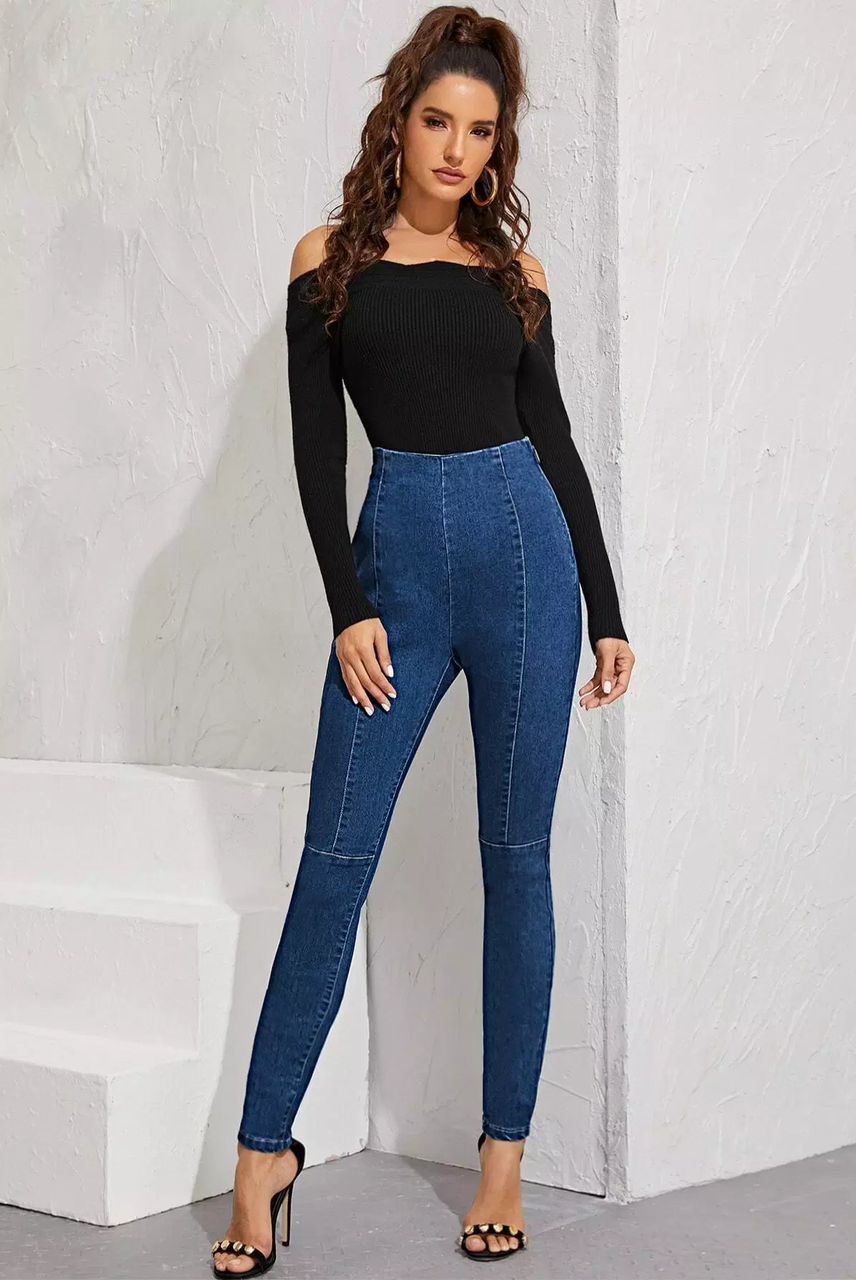 High-Waist Stretch Jeans