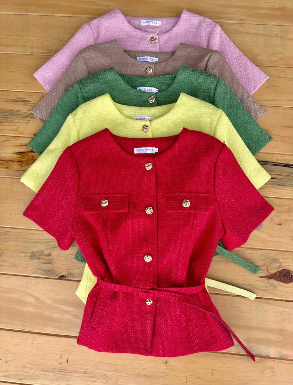 Ladies Tweed Top with Belt
