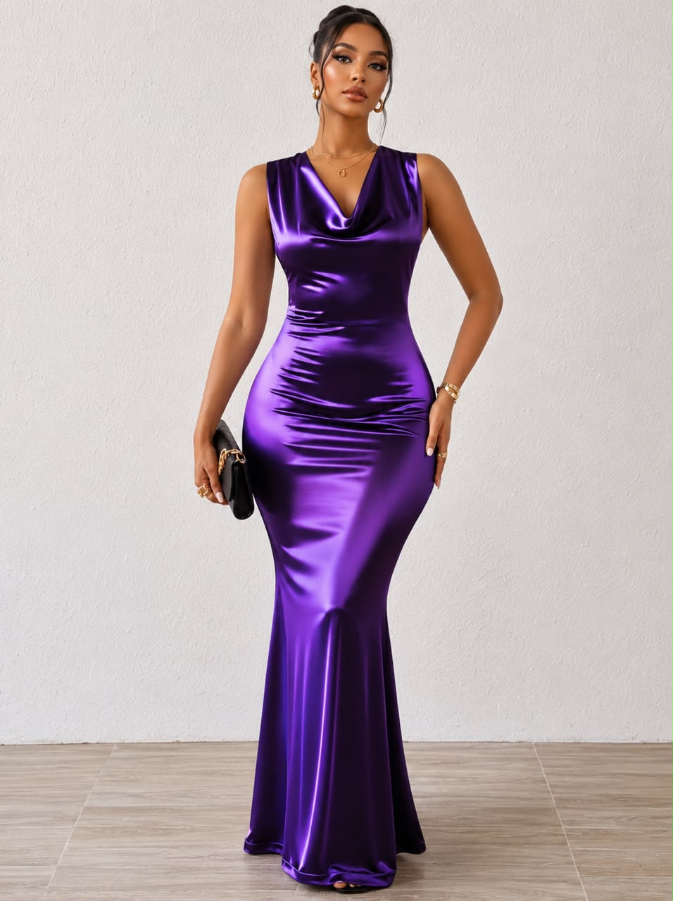 Purple Sleeveless Bodycon Dress