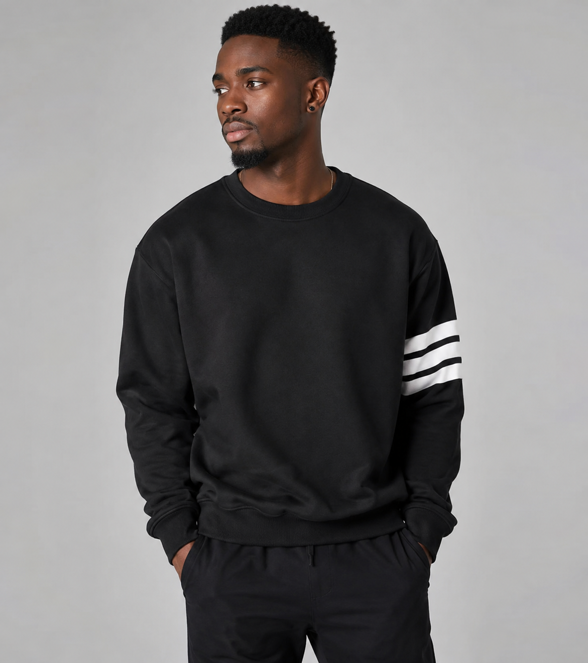 Men's Knit Striped Sweatshirt