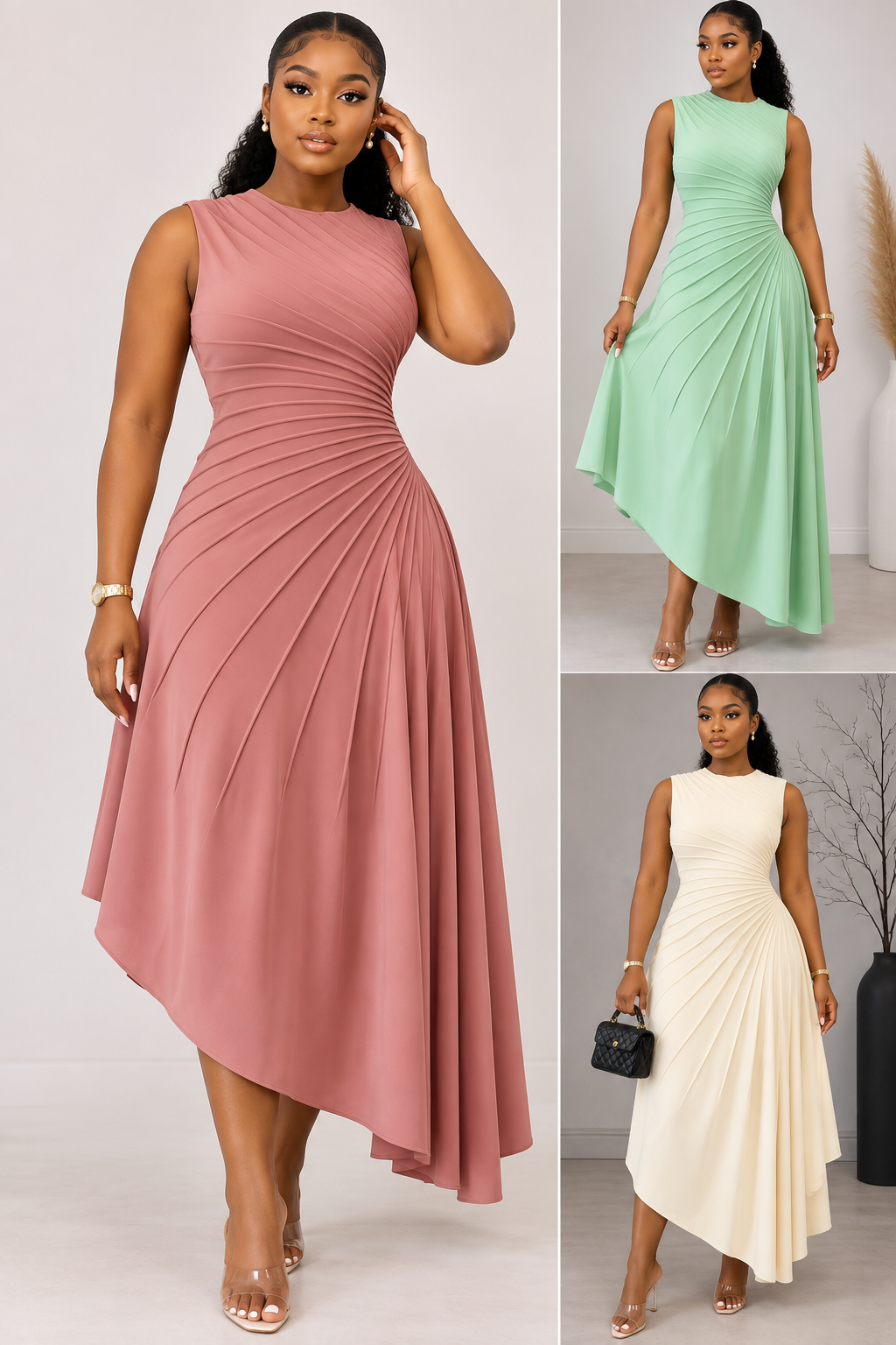 Ladies Knit One Shoulder Dress