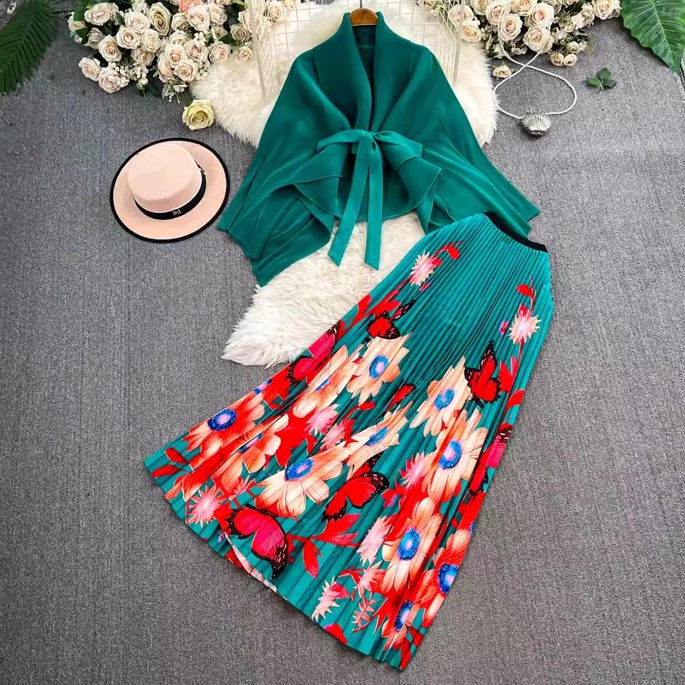 Cape Floral Miyaki Skirt Set