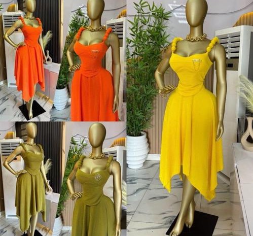 Olive Asymmetric Midi Dress