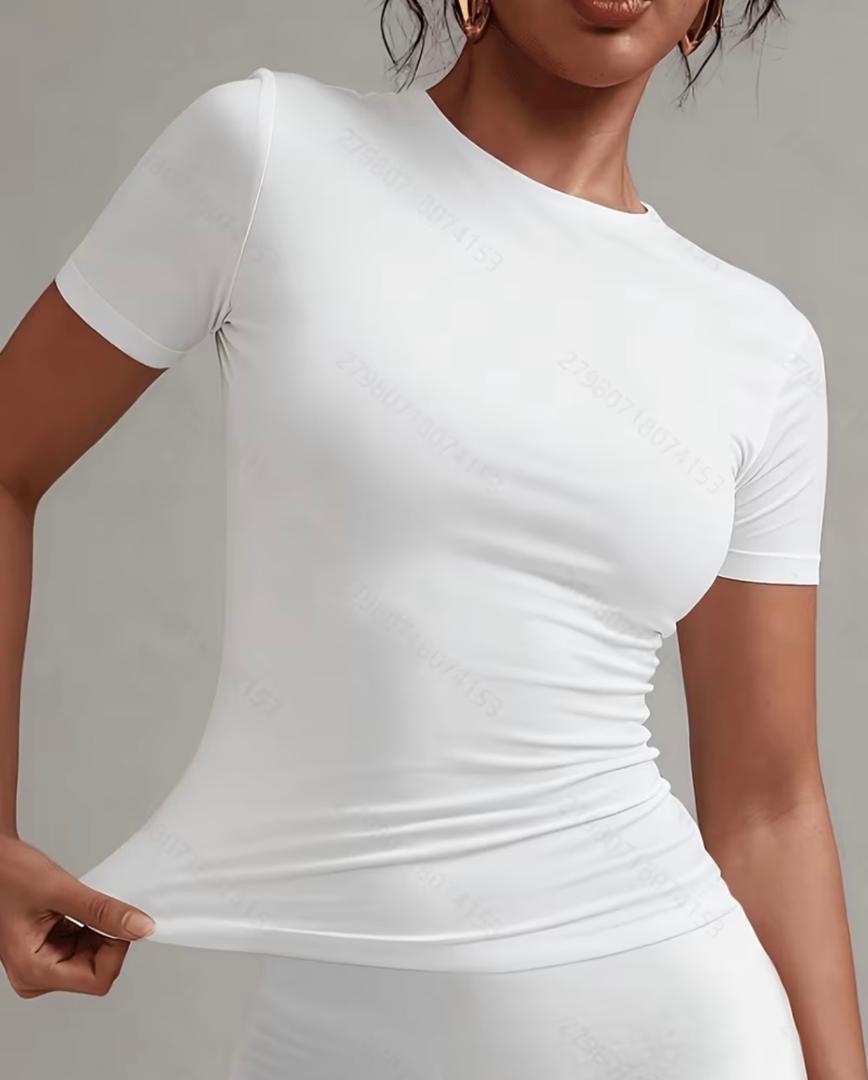 White Fitted Short Sleeve T-Shirt