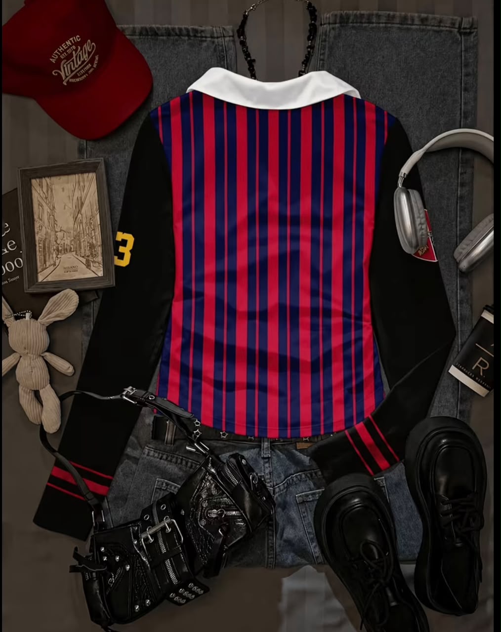 Red Blue Striped Jersey