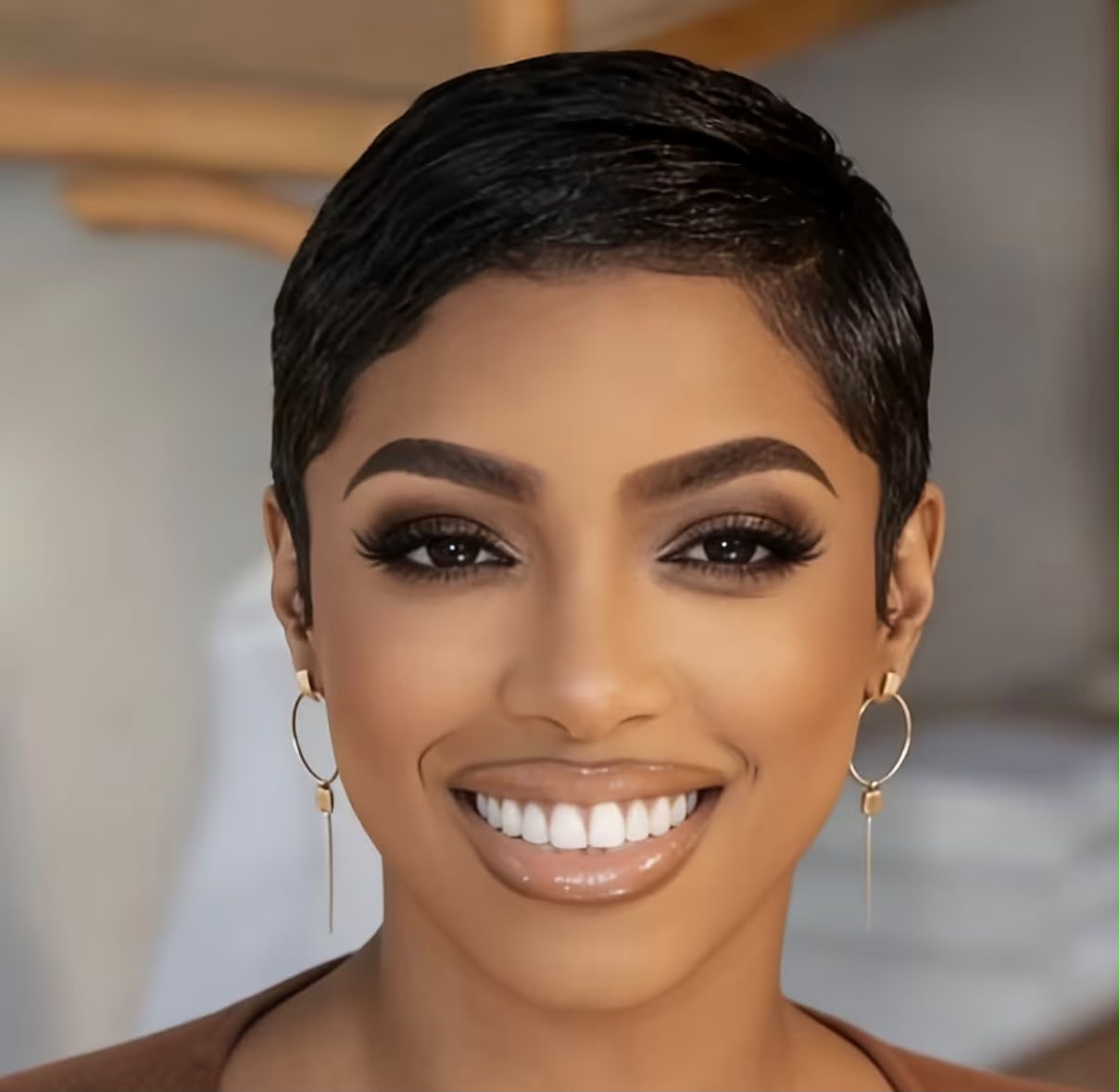Black Side Part Pixie Wig