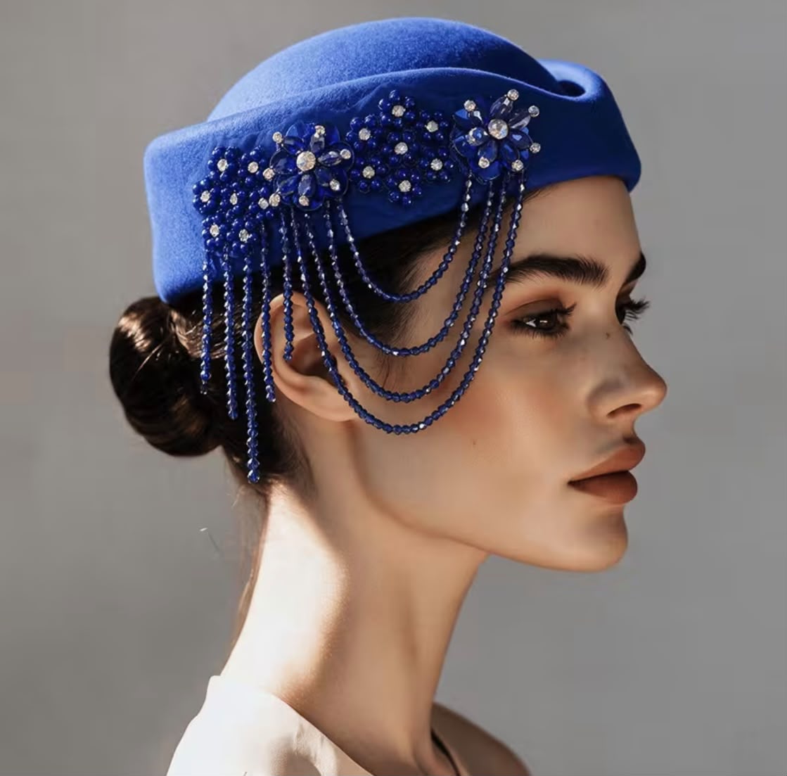 Floral Embellished Beret