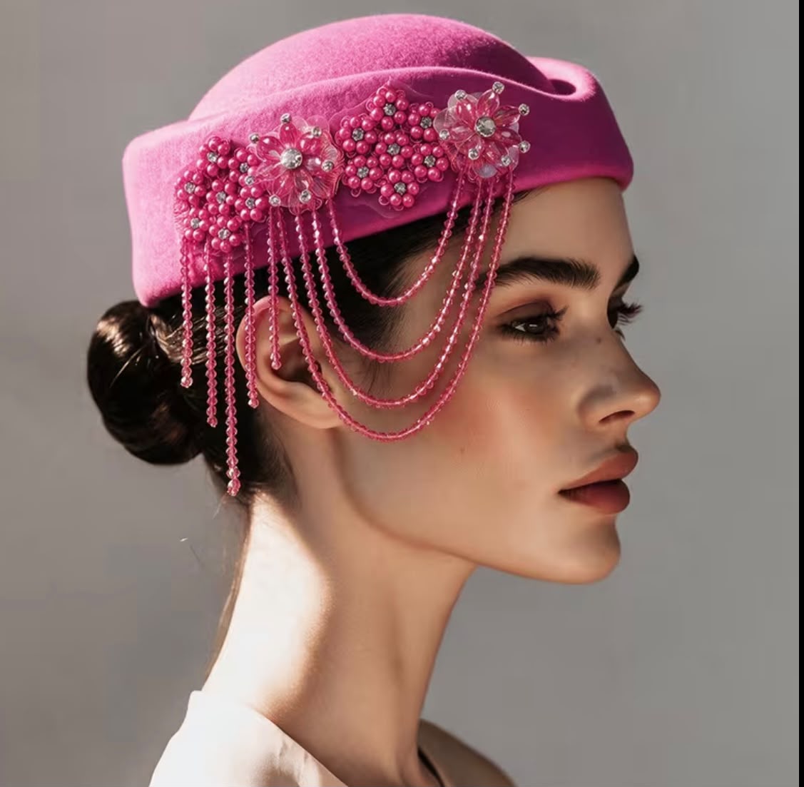 Floral Embellished Beret