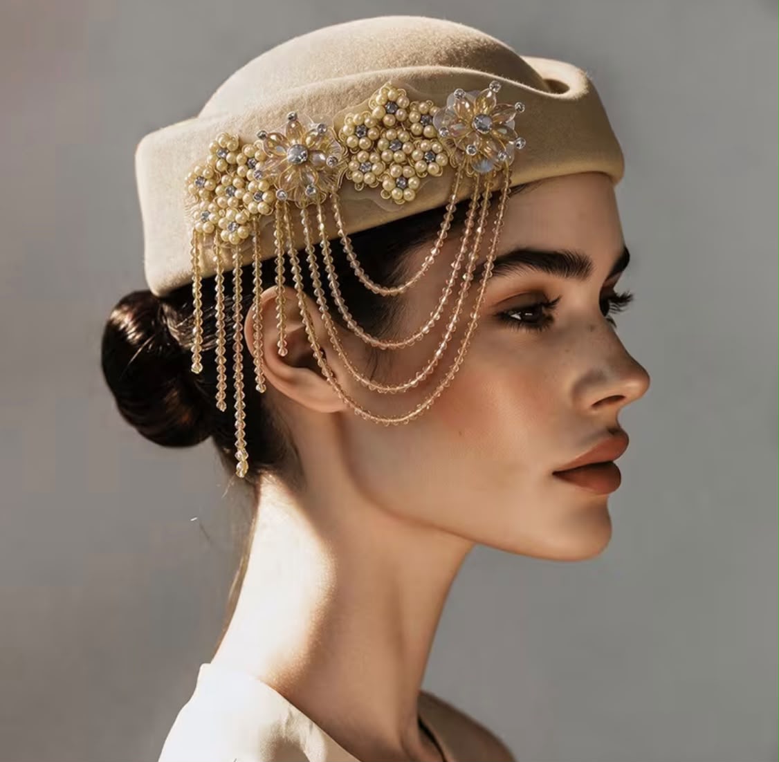 Floral Embellished Beret