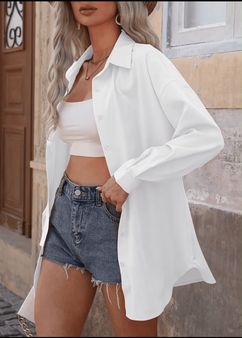 White Oversized Button Shirt