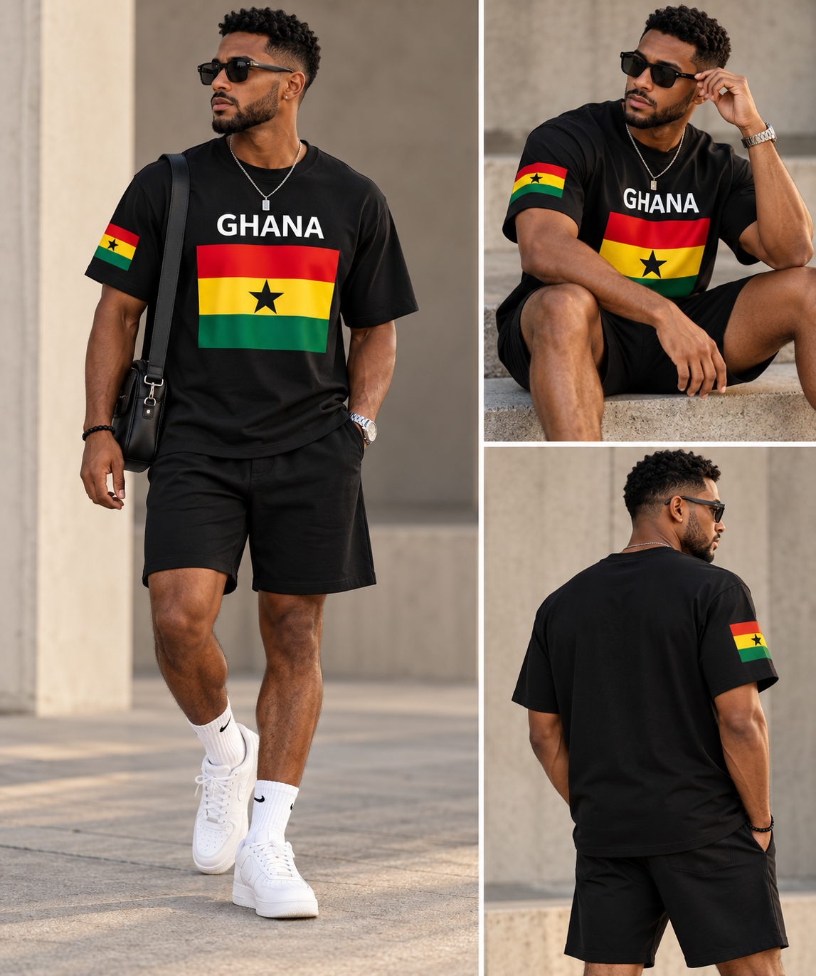Black Ghana Flag T-Shirt