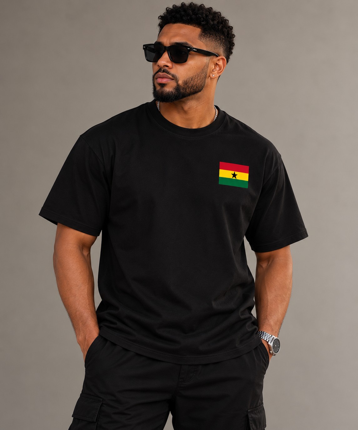 Unisex Duo Color Ghana Short Sleeve T-Shirt