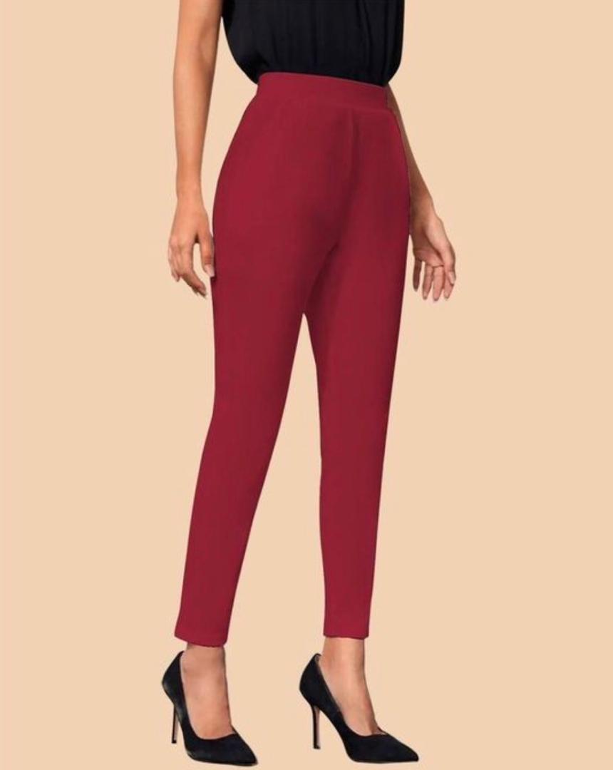 Burgundy High-Waist Trousers