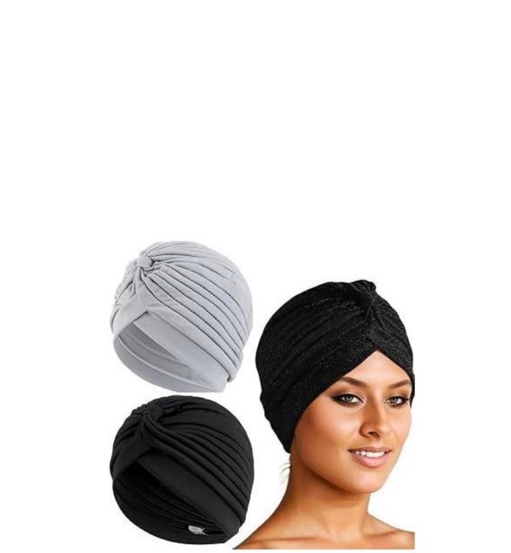Pleated Flower Turban Cap