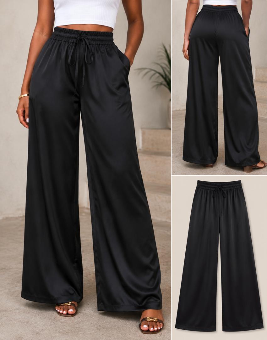 Black Wide-Leg Palazzo Trousers