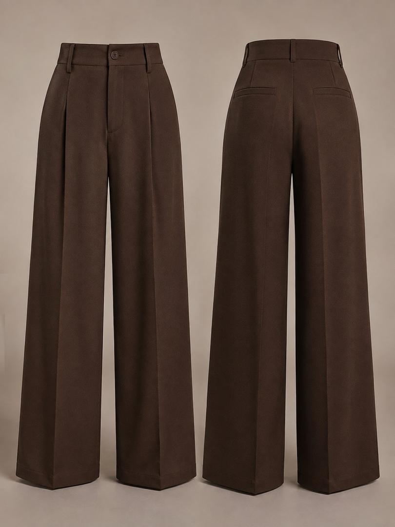 Chocolate Wide-Leg Trousers