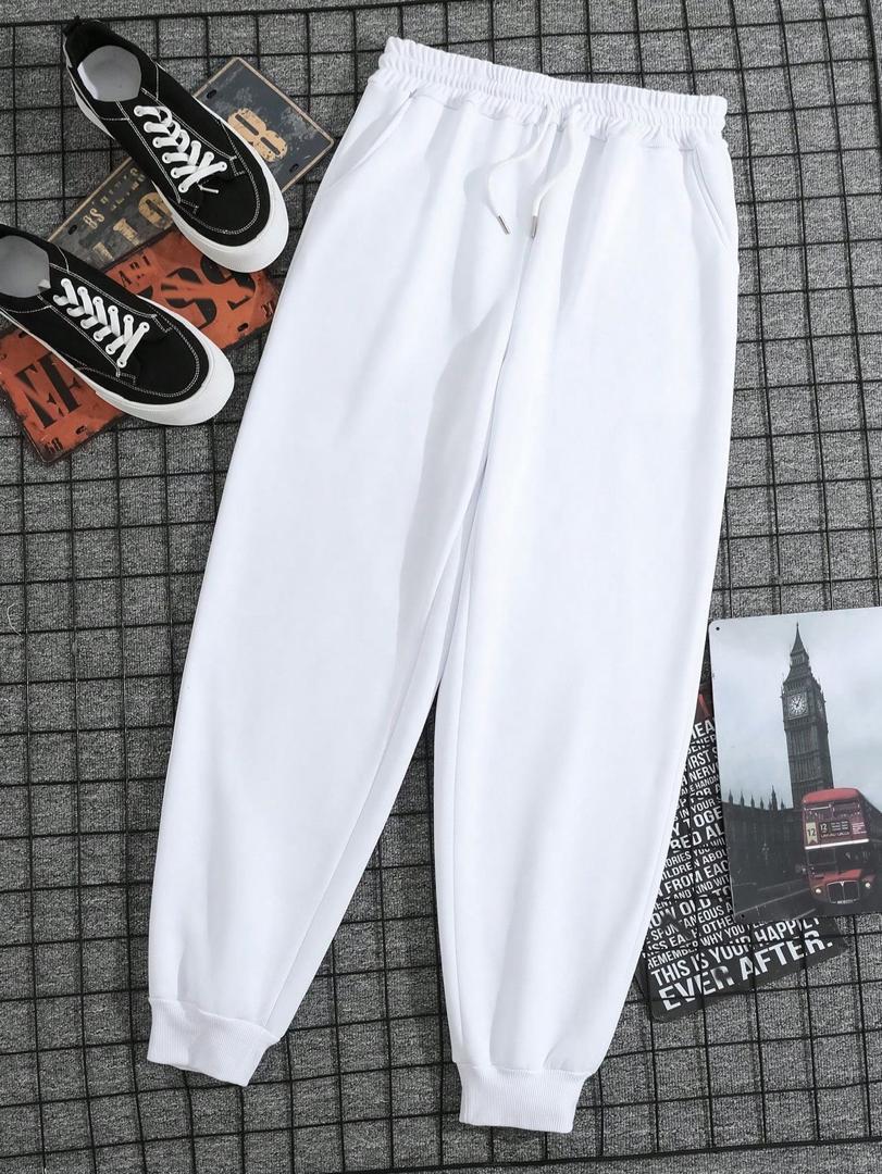 White Drawstring Joggers