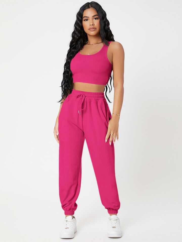 Pink Cuffed Joggers