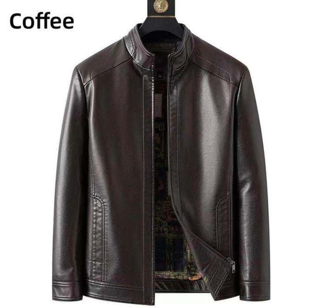 Coffee Faux-Leather Jacket