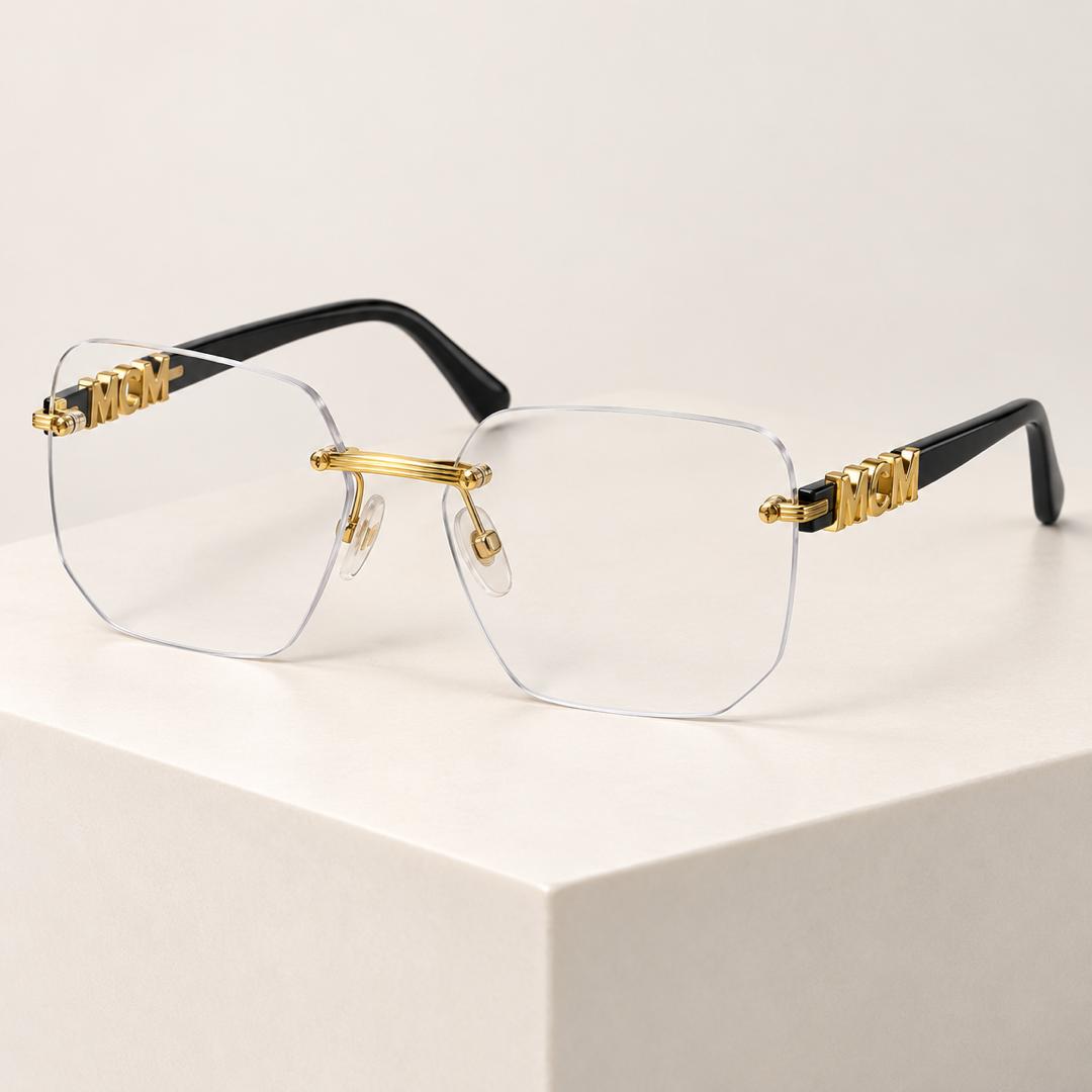 Rimless Gold Optical Glasses