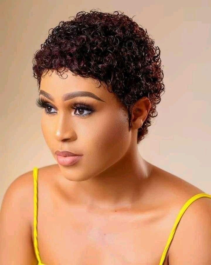 Short Burgundy Pixie Wig