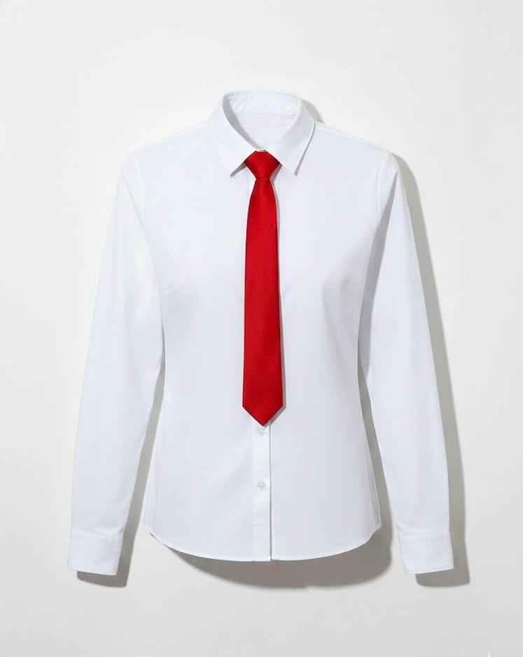 White Office Shirt and Red Tie